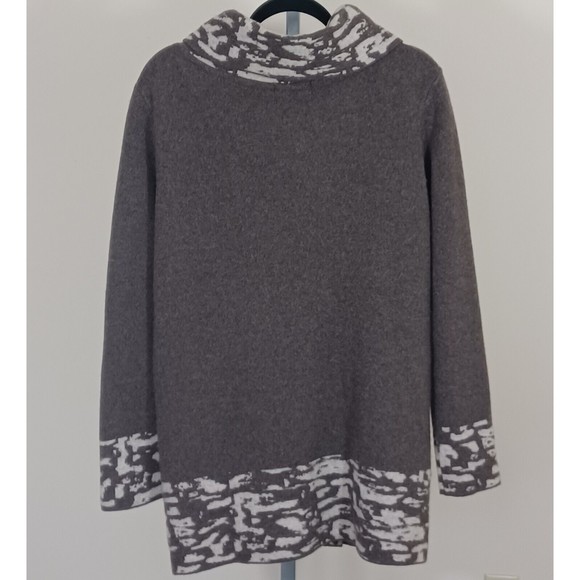 A. Ida Italy Wool Blend Asymmetrical Wrap Cape Cardigan Sweater Women US S USED - Picture 7 of 11